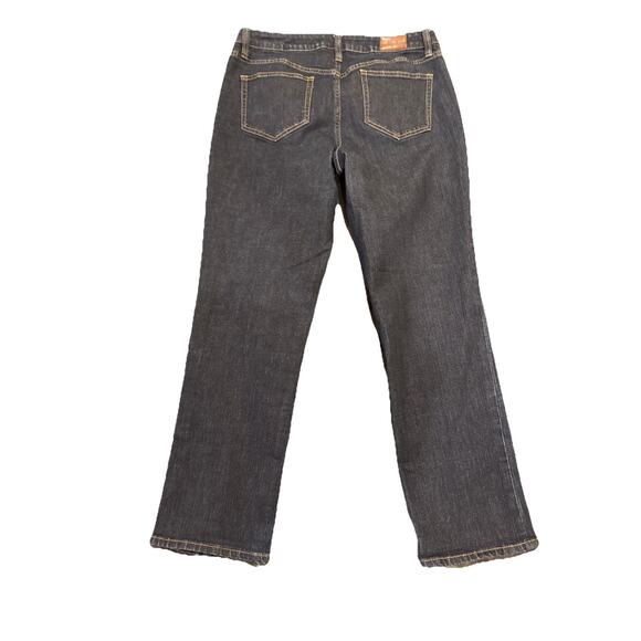 Lands End Mid Rise Straight Jeans Womens Size 14 Blue Stretch Denim Pockets - Picture 9 of 13